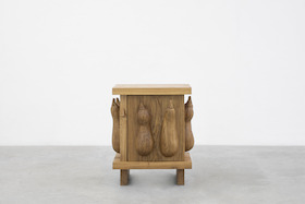 Daniel Dewar & Grégory Gicquel, Oak cabinet with courgettes and nose, 2021