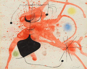 Joan Miró, Le coeur flamboyant chasse la nuit, 1965