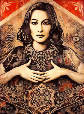 Shepard Fairey, Peace and Justice Woman, 2013