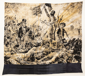 Roméo Mivekannin, La liberté guidant le peuple d'après Delacroix, 2023