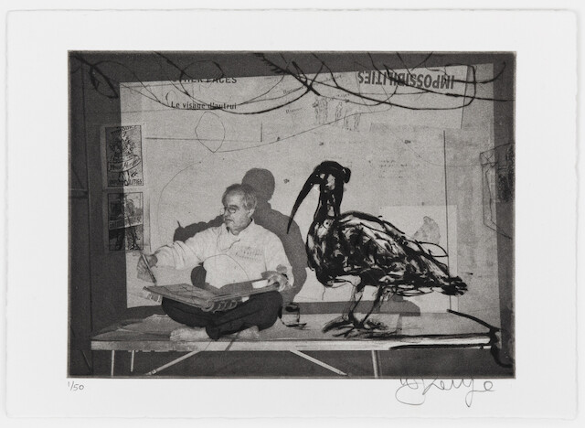 William Kentridge, Scribe with ibis, 2010