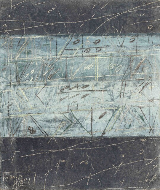 Georges Noël, Palimpseste alignement de signes, 1966