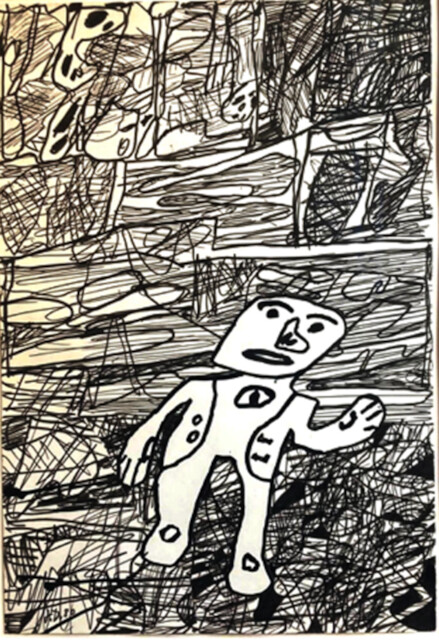 Jean Dubuffet, Paysage avec un personnage, 1980