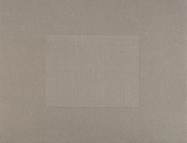 Bernard Joubert, Dessin crayon noir et blanc sur papier gris, 1974