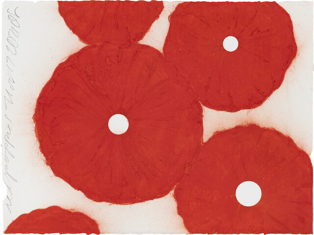 Donald Sultan, Red Poppies, Nov 17 2021, 2021